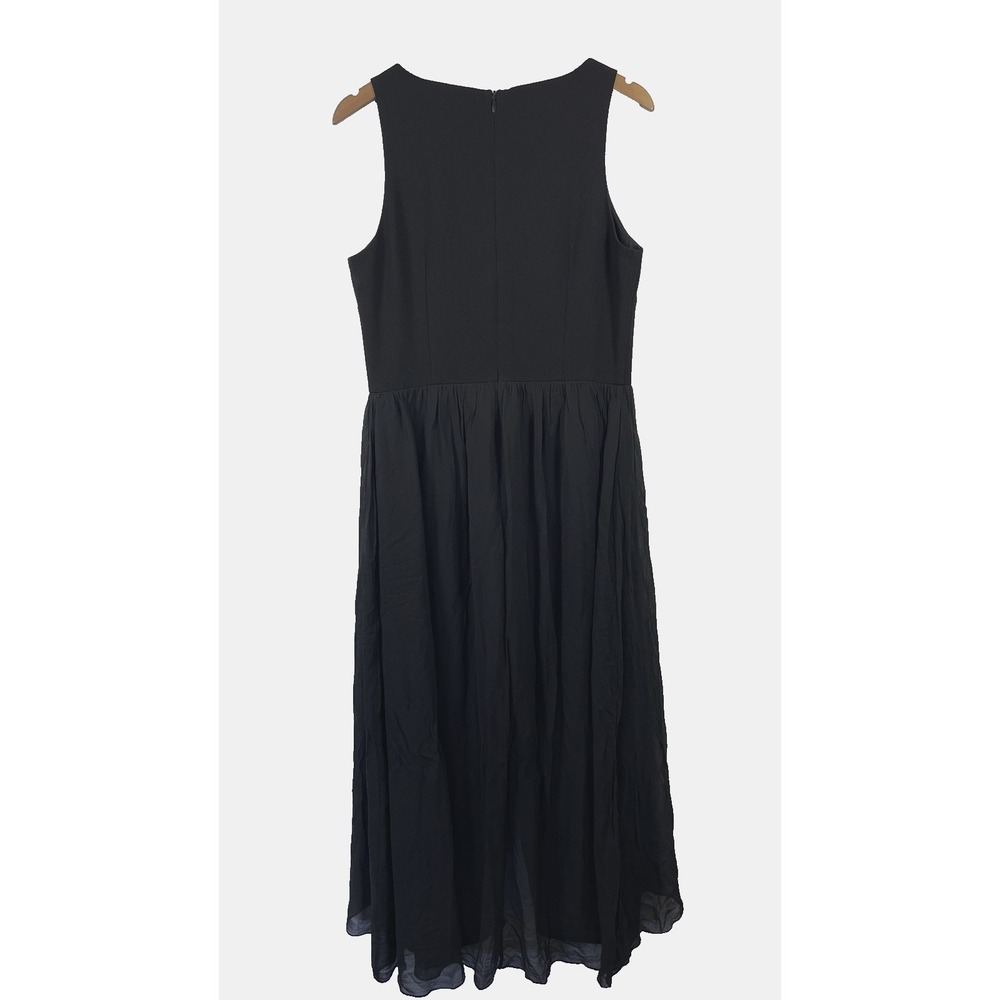 Trina Turk Uster Women Sleeveless Chiffon Layers Jumpsuit Size 10 Black Occasion - Picture 6 of 12